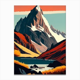 Torres Del Paine National Park Chile Retro Canvas Print