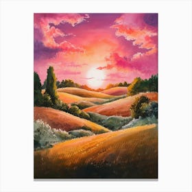 Sunset In The Countryside 2 Canvas Print