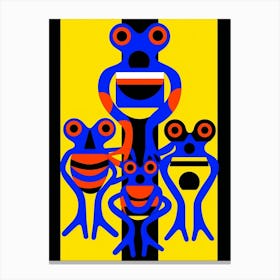 Frogs Abstract Pop Art 4 Canvas Print
