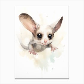 Light Watercolor Painting Of A Sugar Glider 3 Canvas Print