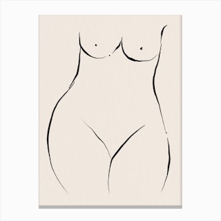 Nude Line Art Canvas Print