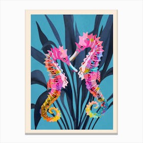 Colorful Seahorses Art 2 Canvas Print