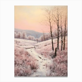 Dreamy Winter Painting The North York Moors England 3 Canvas Print