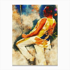 Smudge Of Portrait Freddie Mercury Live Canvas Print