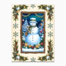 William Morris Snowman In The Window Canvas Print