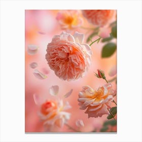 English Roses Painting Rose Petals 1 Canvas Print