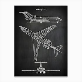 Boeing 727 Airplane Decor Aircraft Decor Plane Decor Airplane Art Airplane Print Airplane Blueprint Airplane Art Va7271 Canvas Print