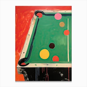 Watercolor Pool Table Canvas Print