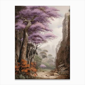 Vintage Jungle Botanical Illustration Jacaranda 1 Canvas Print