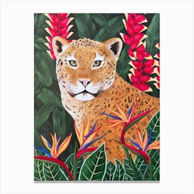 Leopard In Jungle Canvas Print