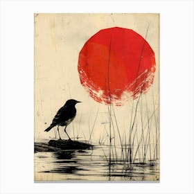 Bird On A Rock Canvas Print