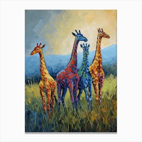 Abstract Geometric Colourful Giraffe 2 Canvas Print