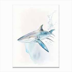 Cookiecutter Shark Watercolour Canvas Print
