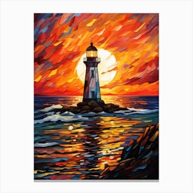 Sunset Lighthouse 10 Canvas Print