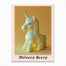 Pastel Toy Unicorn Portrait 2 Poster Canvas Print