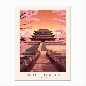 The Forbidden City Beijing China Travel Poster Canvas Print