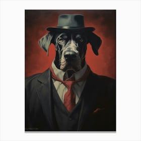 Gangster Dog Great Dane Canvas Print