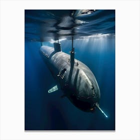 Submarine In The Water -Reimagined Canvas Print