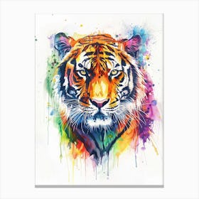 Bengal Tiger Colourful Watercolour 4 Canvas Print
