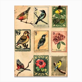 Vintage Stamps Canvas Print