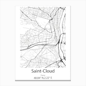 Saint Cloud,France Minimalist Map Canvas Print