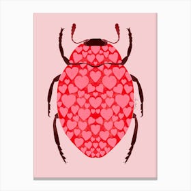 Beetle With Hearts Canvas Print