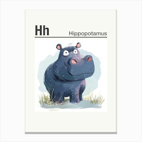 Animals Alphabet Hippopotamus 1 Canvas Print