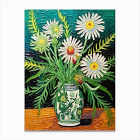 Flowers In A Vase Still Life Painting Edelweiss 1 Canvas Print