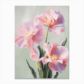Iris Flowers Acrylic Painting In Pastel Colours 2 Canvas Print