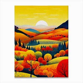 Autumn Landscape Painting Canvas Print