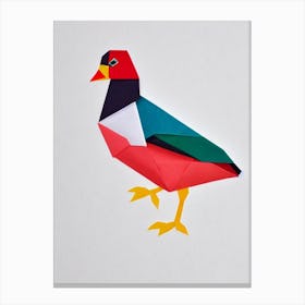 Wood Duck Origami Bird Canvas Print