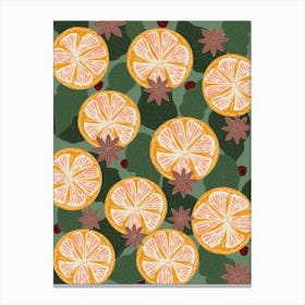 Oranges And Leaves Canvas Print