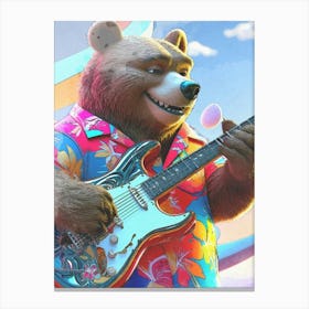 Bear Guitar Canvas Print