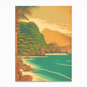 Nusa Penida Indonesia Vintage Sketch Tropical Destination Canvas Print