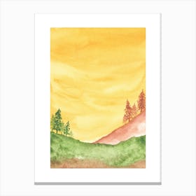 Watercolor Landscape Painting Canvas Print