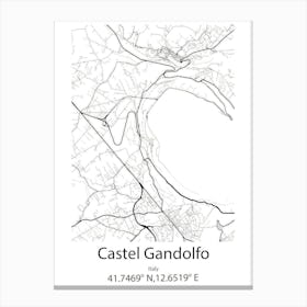 Castel Gandolfo,Italy Minimalist Map Canvas Print