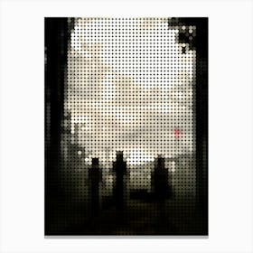 A Quiet Place Movie Poster In A Pixel Dots Art Style 1 Canvas Print