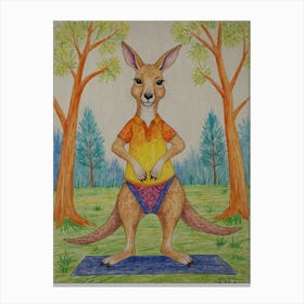 Kangaroo Yoga 10 Canvas Print