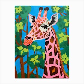 Maximalist Animal Painting Giraffe 1 Canvas Print