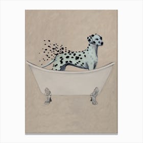 Dalmatian In Bathtub Canvas Print