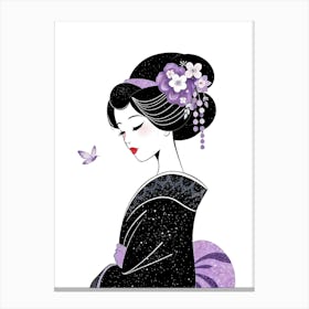 Geisha Color Drawing Canvas Print