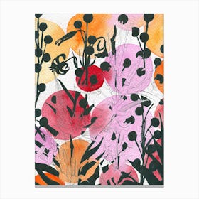 Colourful Floral Vintage Canvas Print