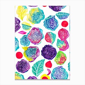 Red Cabbage Marker vegetable Canvas Print