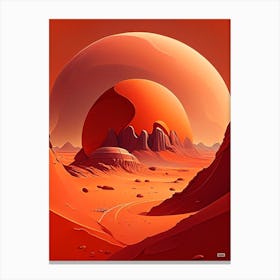 Mars Comic Space Space Canvas Print