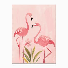 Chilean Flamingo Orchids Minimalist Illustration 2 Canvas Print