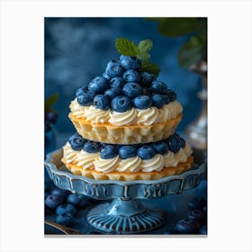 Blueberry Tarts On A Plate Canvas Print