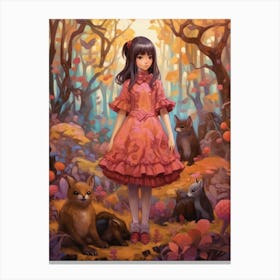 Girl In A Forest Canvas Print