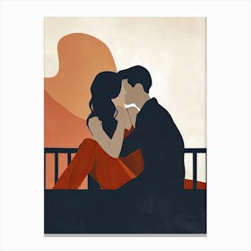 Kissing Couple, Valentine's Day Print Canvas Print