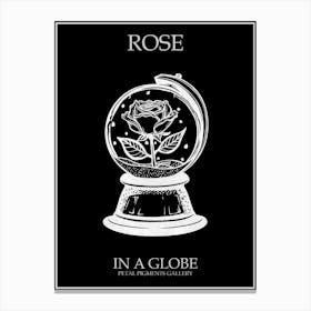 Rose In A Globe Line Drawing 3 Poster Inverted Canvas Print