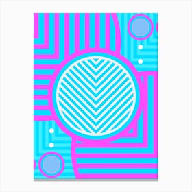 Geometric Glyph in White and Bubblegum Pink and Candy Blue n.0007 Canvas Print